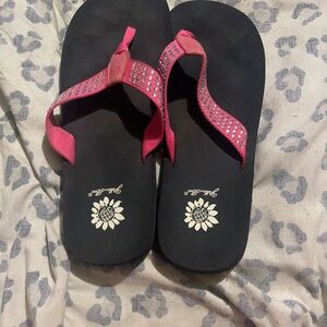 Yellow Box Pink and Black Flats